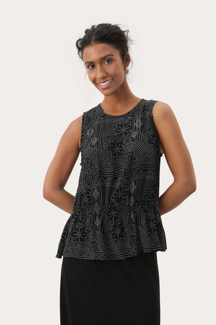Tillie Top - Black Dot Print