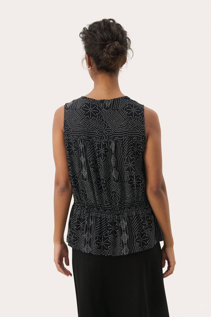 Tillie Top - Black Dot Print