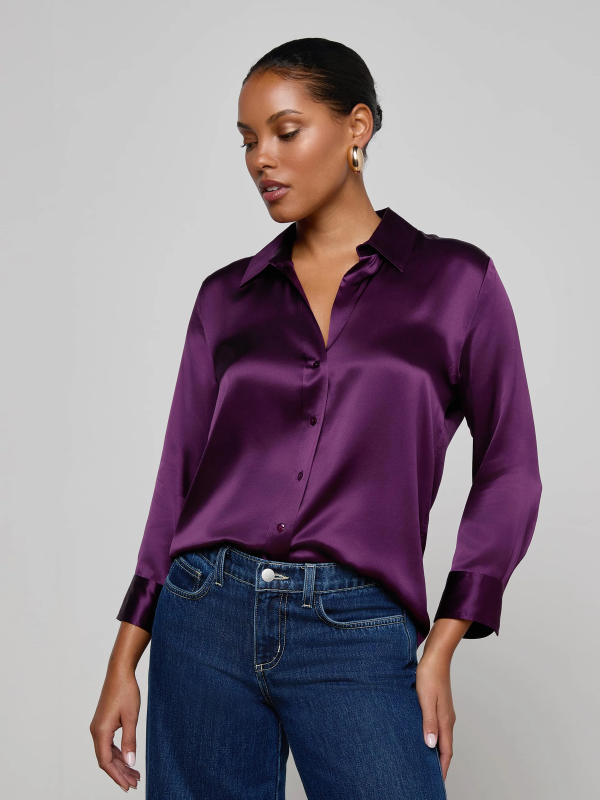 Dani Silk Blouse - Medium Violet