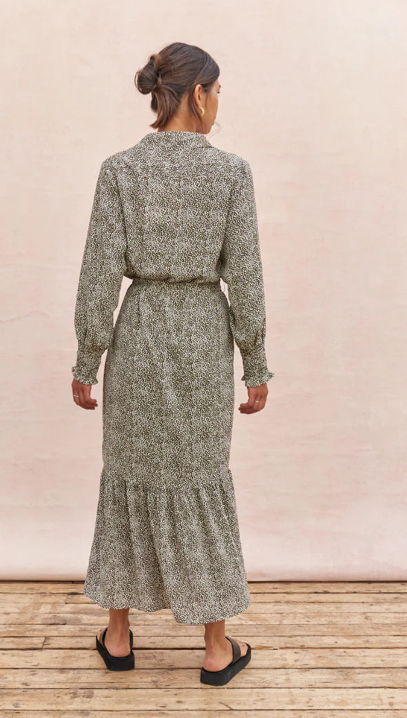 Khaki and white sales dress