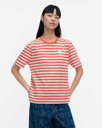 Tasaraita Unikko Kioski T-Shirt - Red/Off White