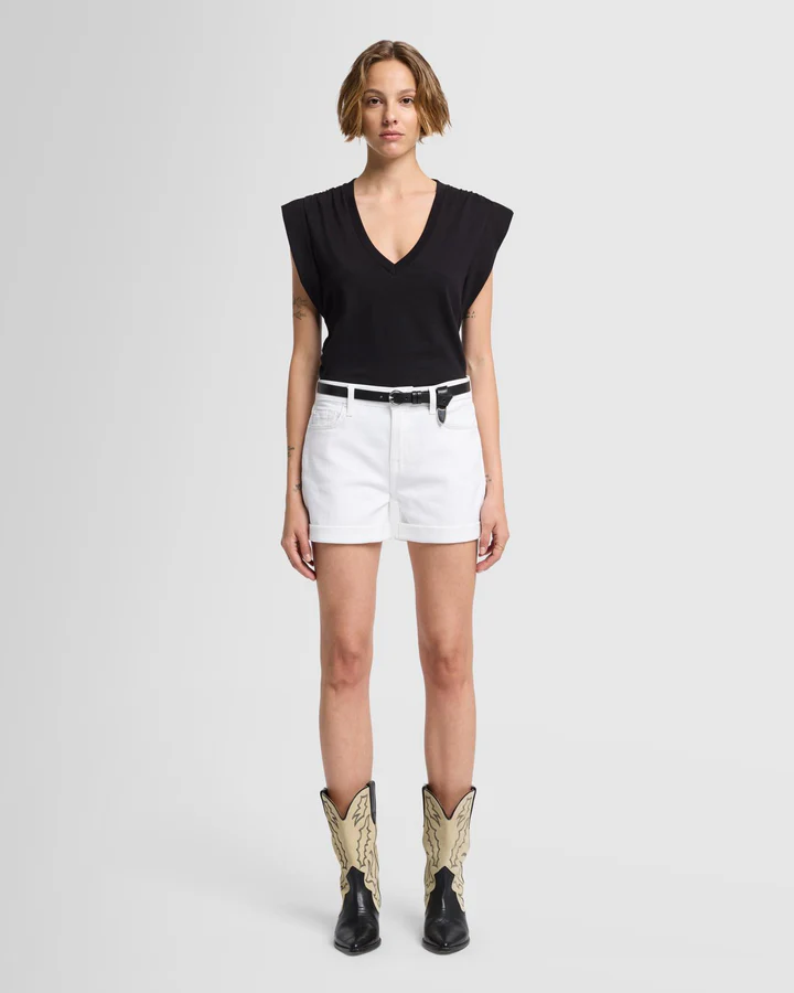 Mid Roll Short - Broken Twill White