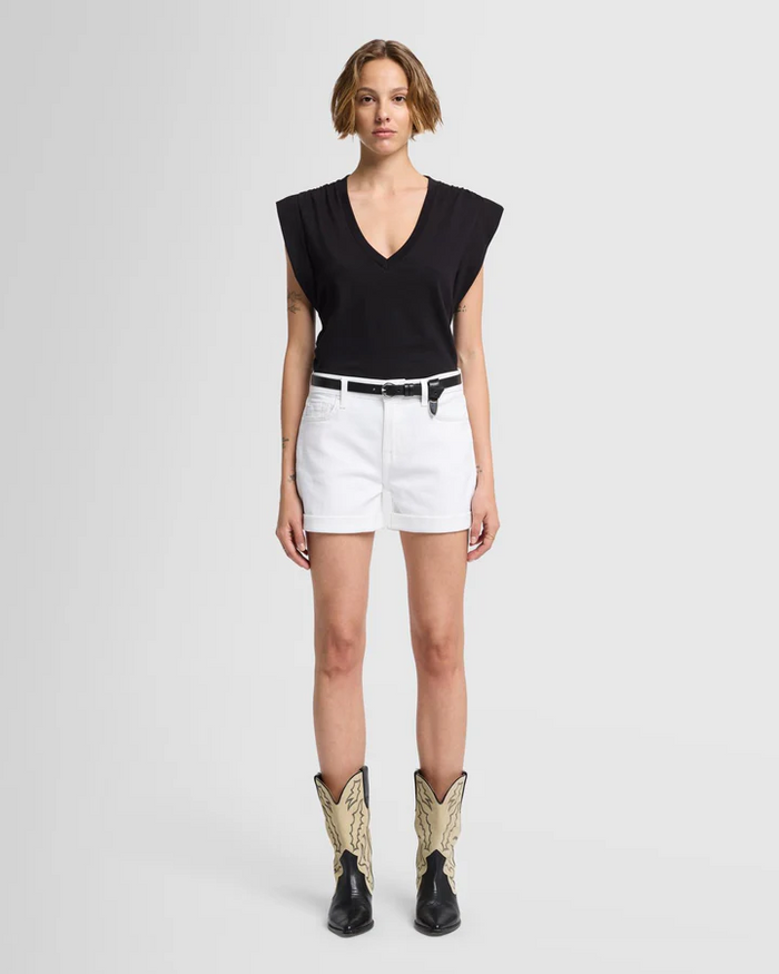 Mid Roll Short - Broken Twill White