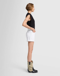 Mid Roll Short - Broken Twill White
