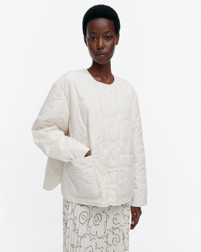 Kapseli Piirto Unikko Lightweight Padded Coat - White