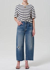 Goldie Tee - Azure Stripe