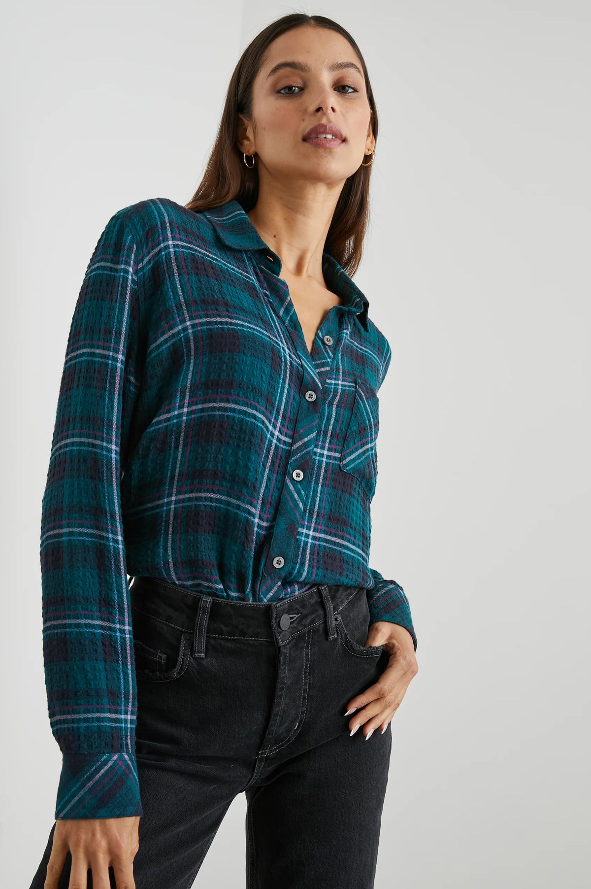 Brady Shirt - Pine Fuchsia