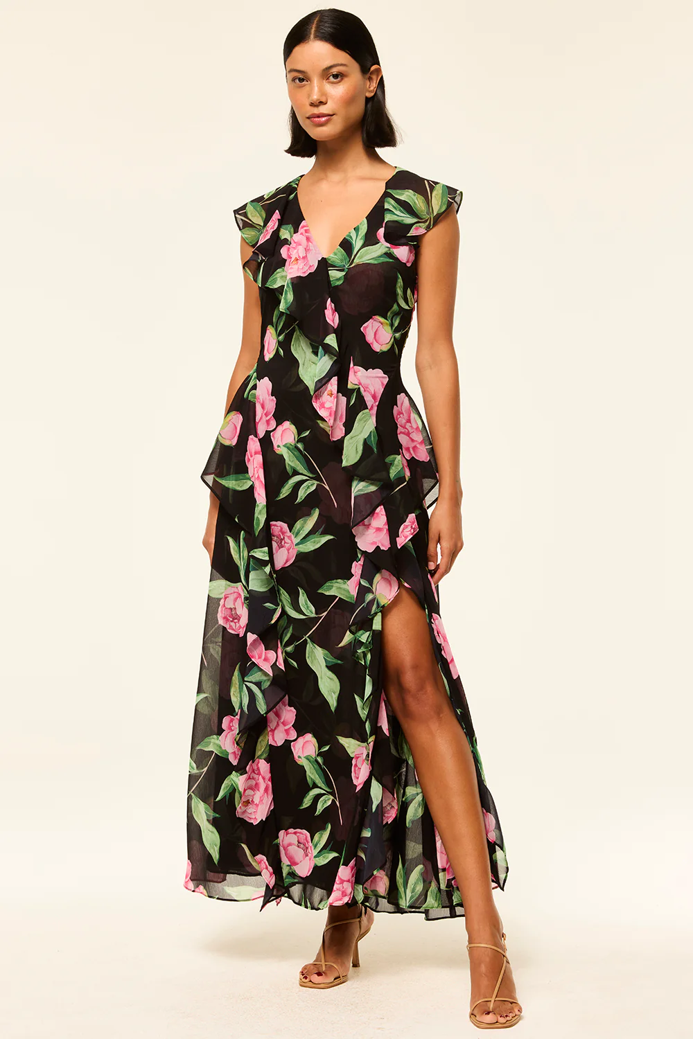 ［Ri］Bibiy. PEONY DRESS Peony Midi Dress - Pink Multi Floral – By Amica