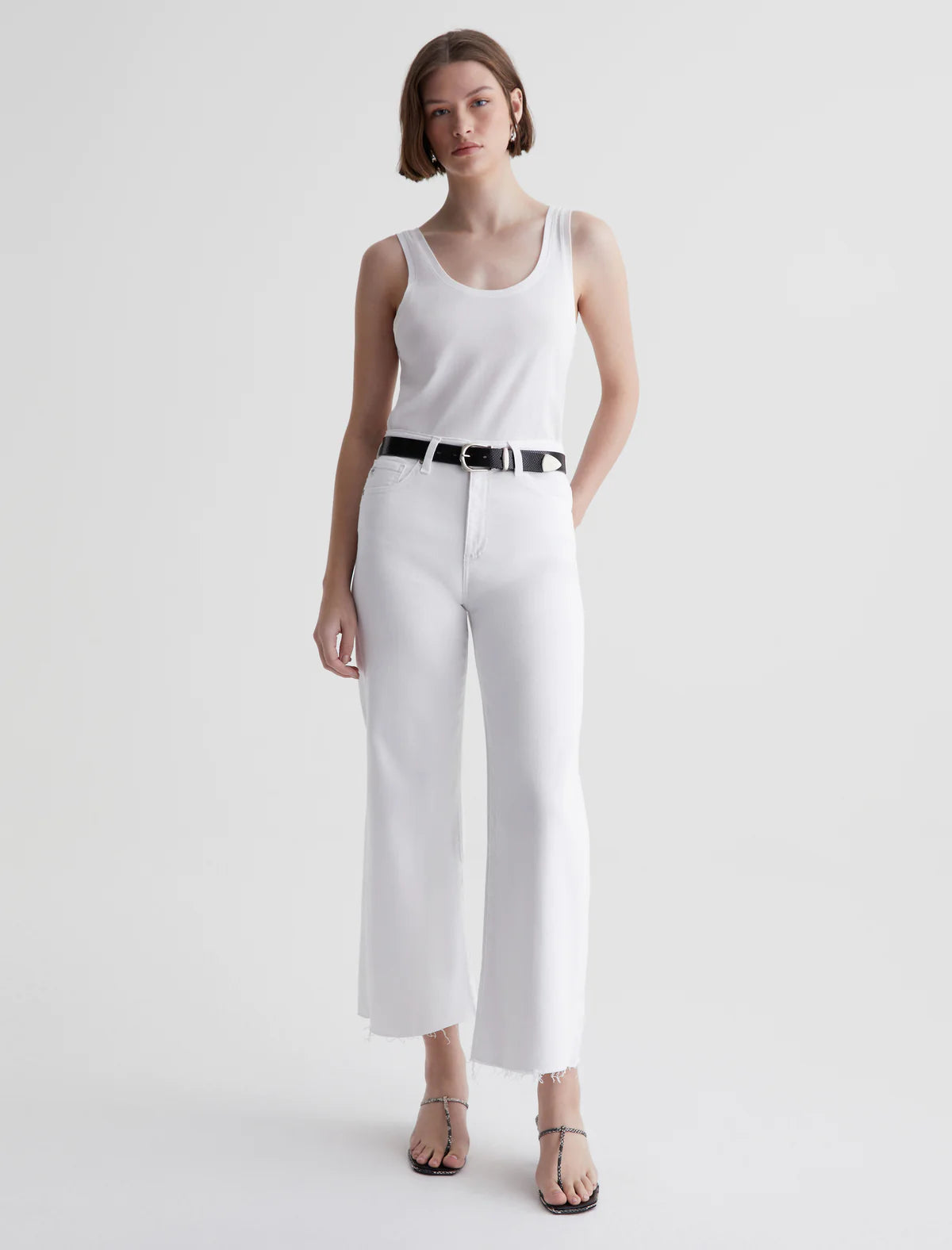 Saige Wide Leg Crop Modern White