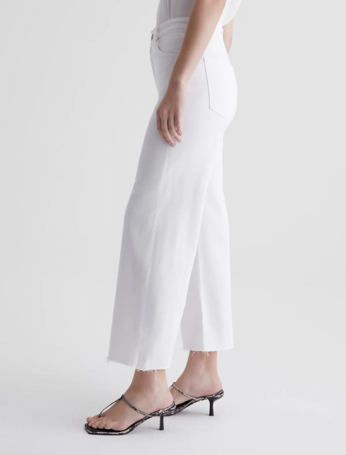 Saige Wide Leg Crop - Modern White