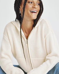 Vero Zip Up Sweater Hoodie - Moonstone