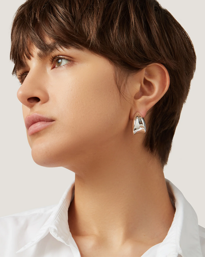 Nouveaux Puff Earrings - Silver