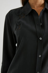 Kate Shirt - Black Eyelet Stars