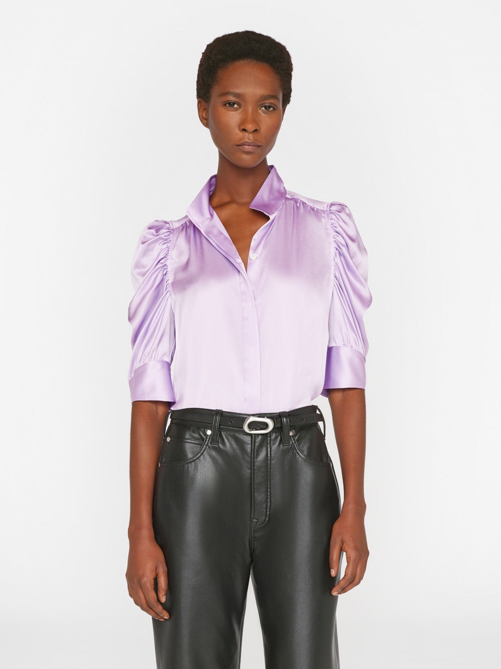 lavender satin top