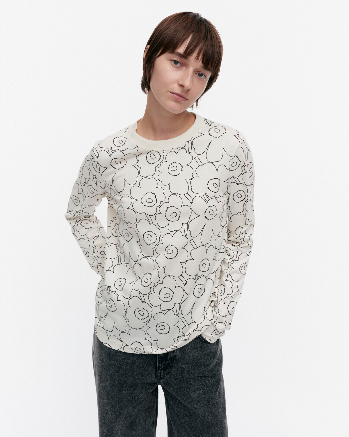 Sekunti Piirto Unikko Shirt - Off White/Black