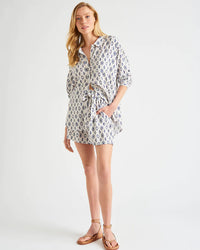Bowen Shirt - Ash Navy Ikat