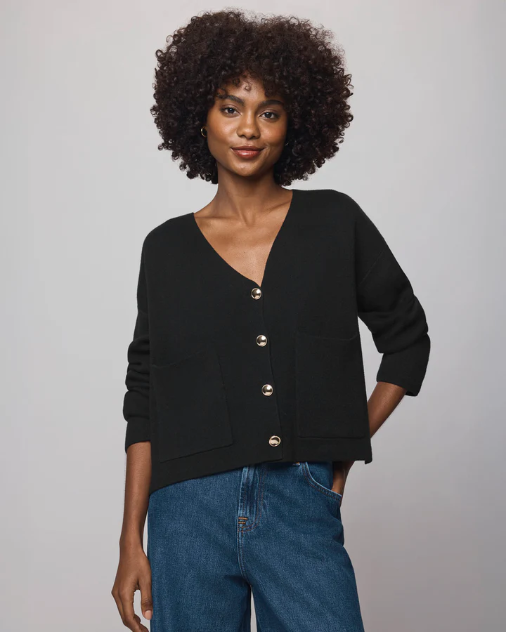 Libby Cropped Cardigan - Black - Splendid – Twist Fashions Inc.