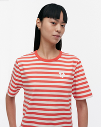 Tasaraita Unikko Kioski T-Shirt - Red/Off White