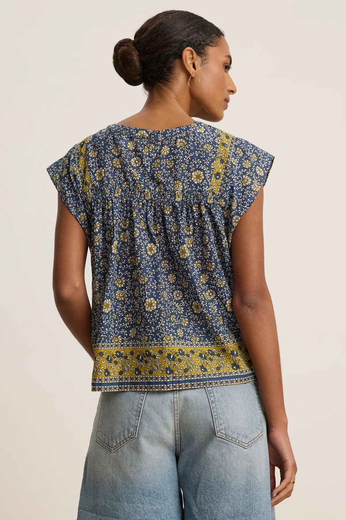 Selene Top - Blue Floral