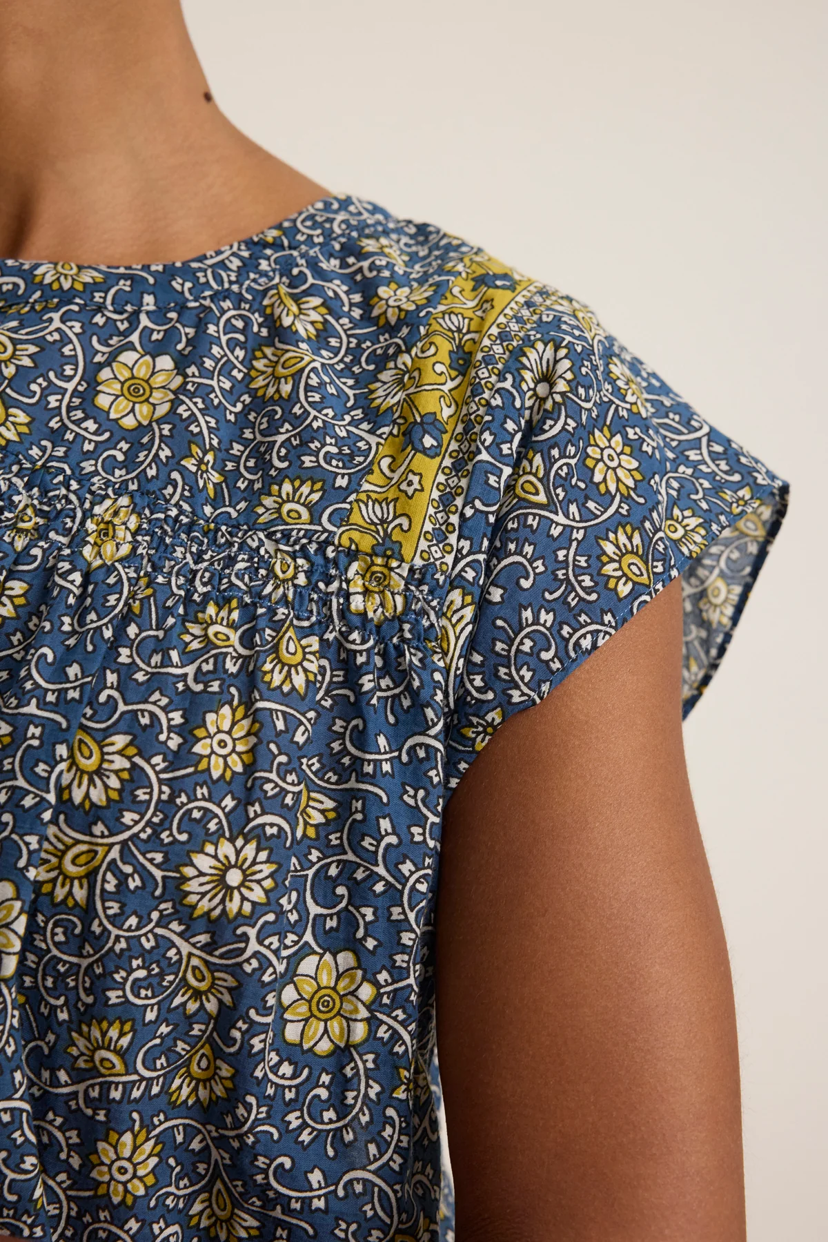 Selene Top - Blue Floral