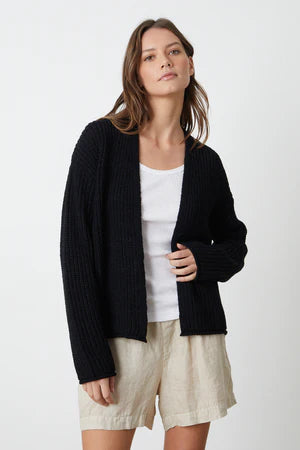 Terrah Cardigan Black Velvet By Graham Spencer Twist