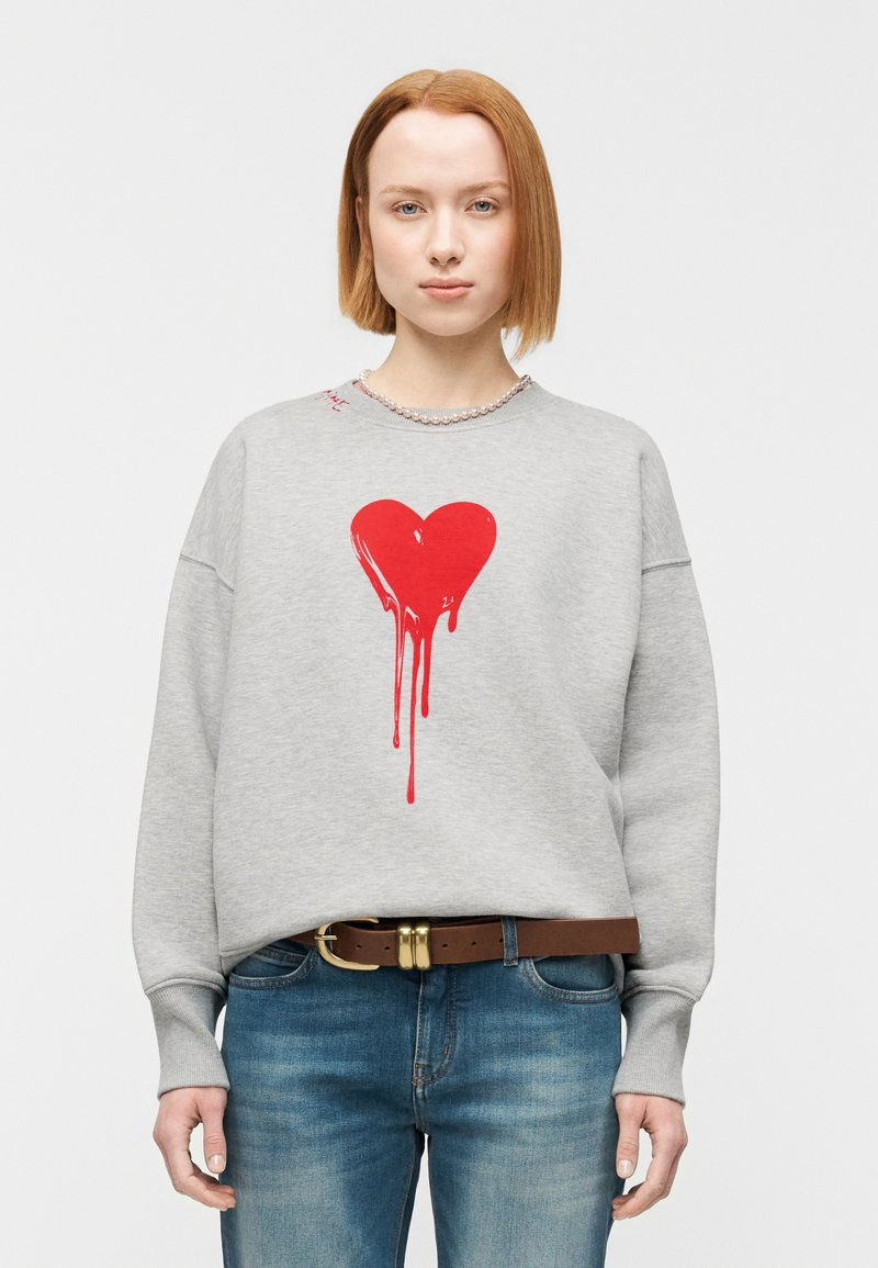 Oscar Pmo Flowing Heart Sweater - Gris Chine Clair - Zadig