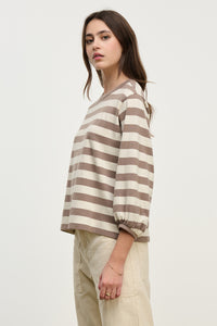 Edora Top - Mocha Stripe