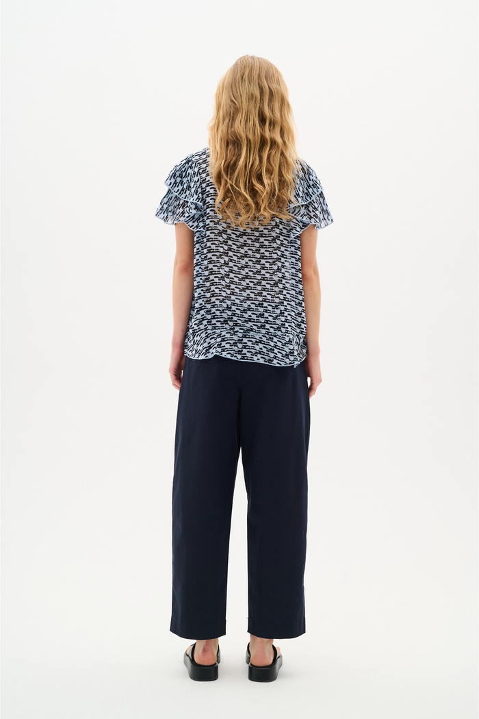 Cessie Blouse - Blue Diffused Wall