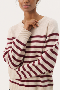 Niaka Pullover - Tawny Port Stripe