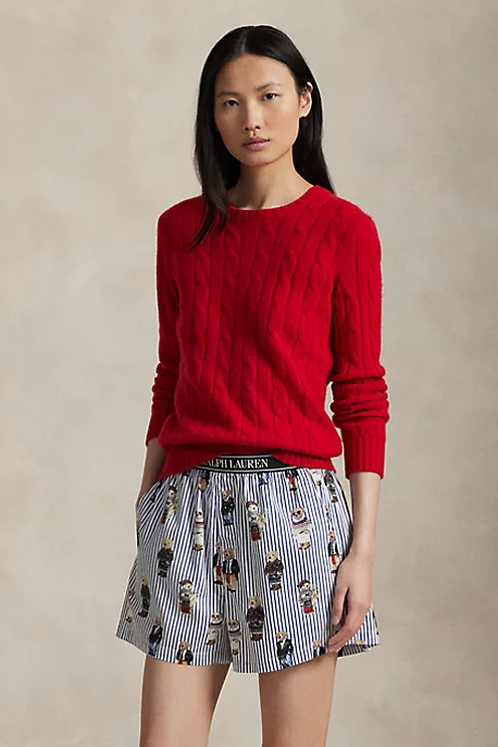 Polo Bear Cotton Boxer Short - Snowfall Blue