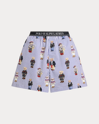 Polo Bear Cotton Boxer Short - Snowfall Blue