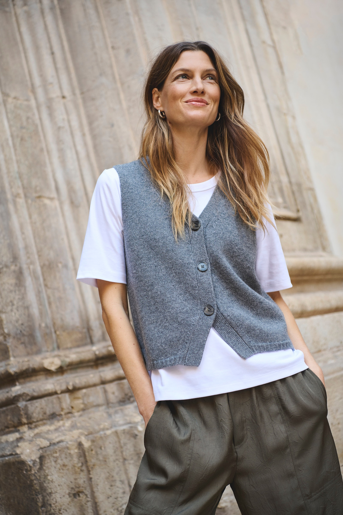Sylva Waistcoat - Medium Grey Melange