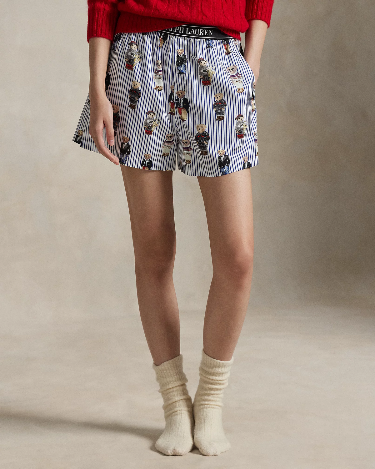 Polo Bear Cotton Boxer Short - Snowfall Blue