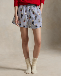 Polo Bear Cotton Boxer Short - Snowfall Blue