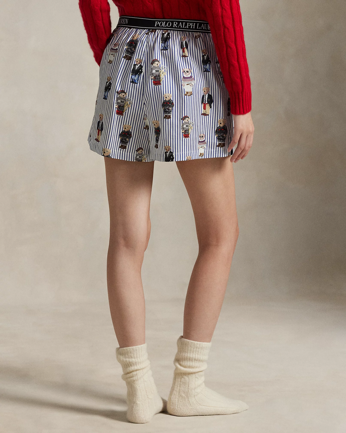 Polo Bear Cotton Boxer Short - Snowfall Blue
