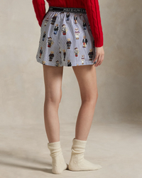 Polo Bear Cotton Boxer Short - Snowfall Blue