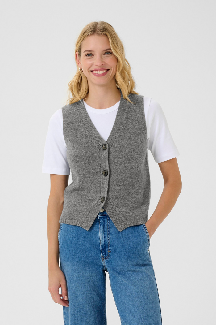 Sylva Waistcoat - Medium Grey Melange