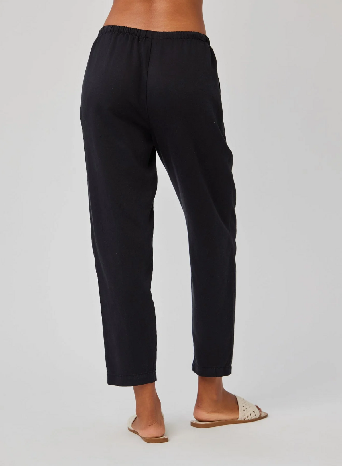 Lina Pleated Drawstring Trouser - Black