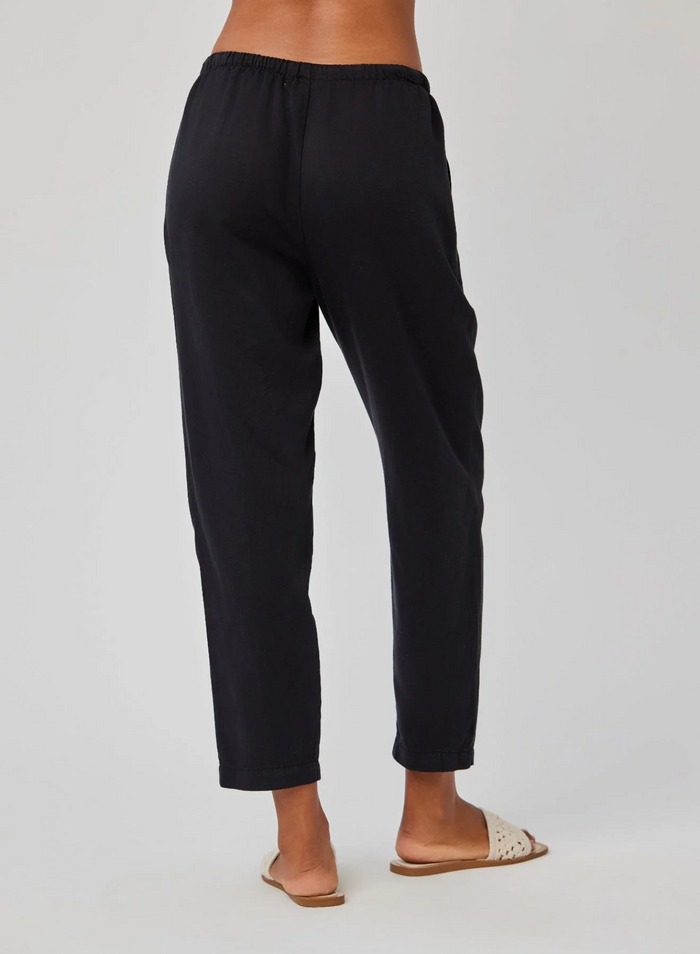 Lina Pleated Drawstring Trouser - Black