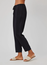 Lina Pleated Drawstring Trouser - Black