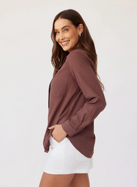 Pocket Button Down - Henna Brown