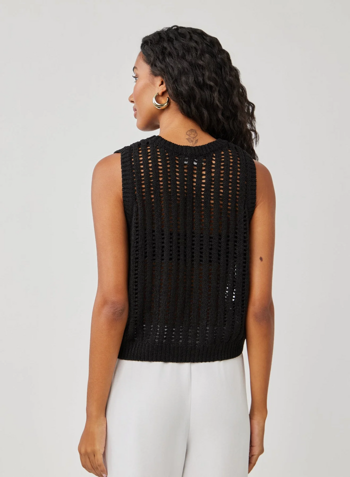 Crew Neck Vest - Black
