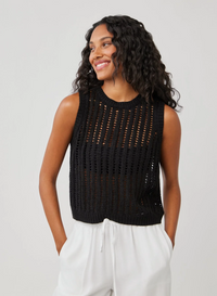 Crew Neck Vest - Black