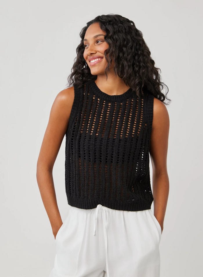 Crew Neck Vest - Black