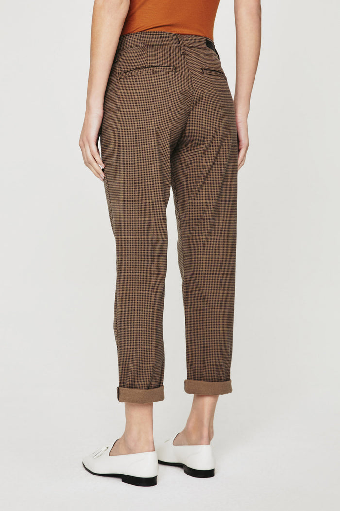 Caden Trouser - Gingham Taupe