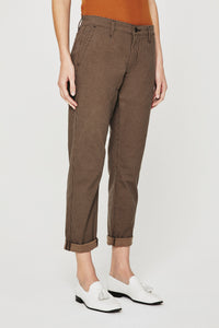 Caden Trouser - Gingham Taupe