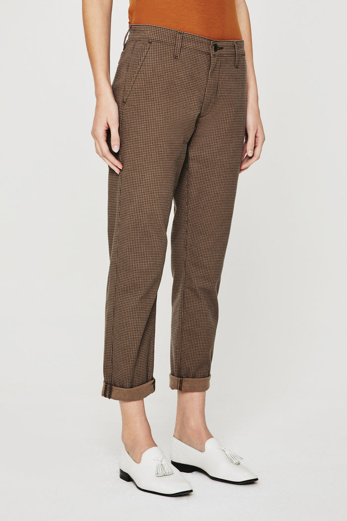 Caden Trouser - Gingham Taupe