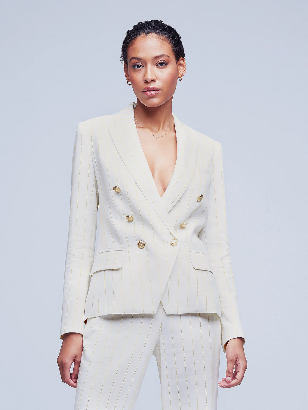 Kenzie Blazer - Ecru/Gold - L'Agence – Twist Fashions Inc.