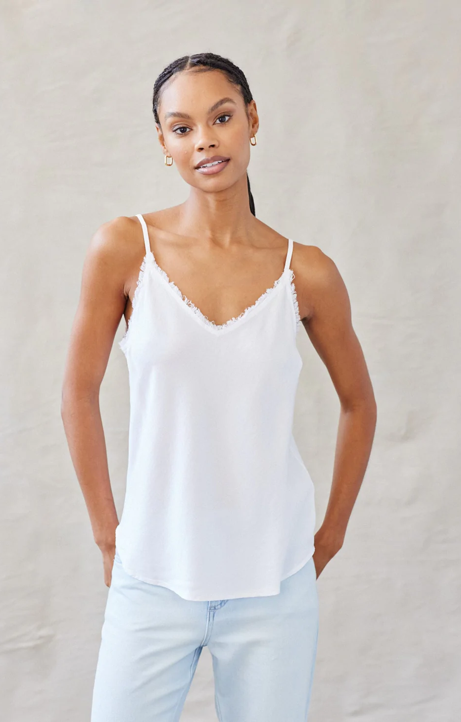 Frayed Cami - White - Bella Dahl – Twist Fashions Inc.