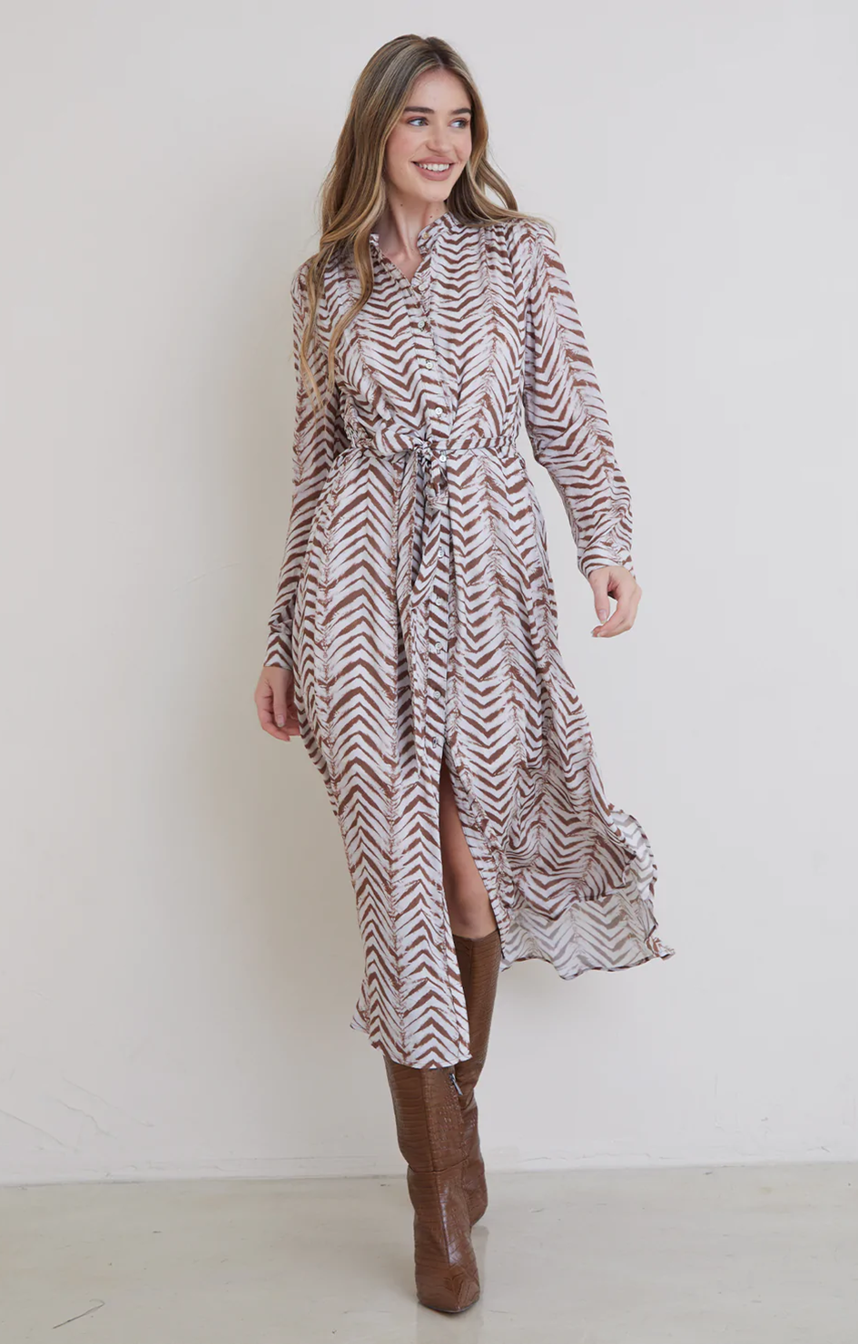 Flowy maxi 2025 dress long sleeve